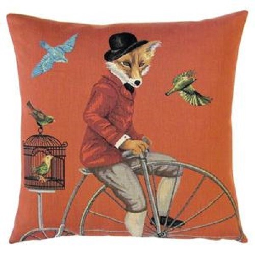 SET OF THREE GENTRY FOX FOXES BELGIAN TAPESTRY CUSHION COVERS 18" x 18" - Design 2