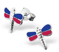 925 Sterling Silver Cute Dragonfly Stud Earrings Dragon Fly & Mini Gift Box