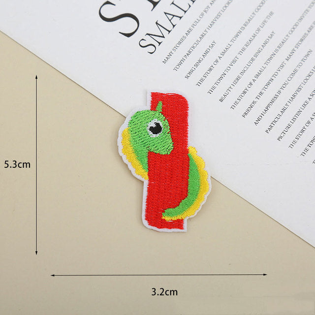 Kids Cartoon Letter Patch Iron on Alphabet Letters Embroidery Customise Animals