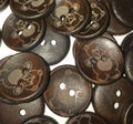 Natural Wooden Teddy Bear Baby Buttons 2 Hole 20mm Sewing Craft Baby Shower Gift - Dark Wood