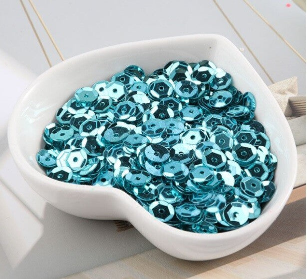 550 / 1200 Round 5mm Loose Sequin Sewing Trim Costume Sequins Craft - 36 COLOURS - Turquoise