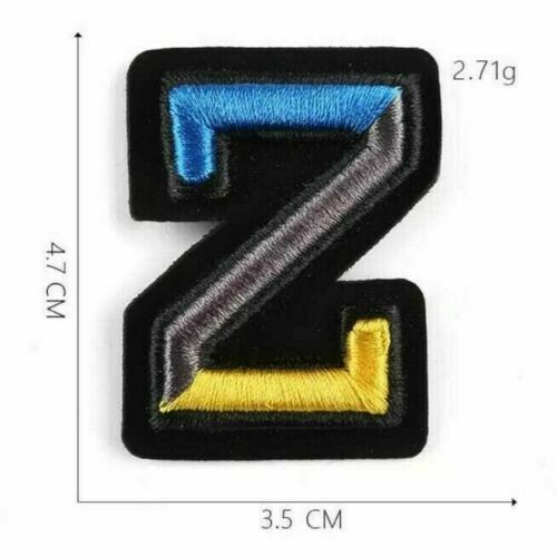 3D Varsity Letter Patch Patches Sew On Embroidered Customise Clothing Alphabet - Z