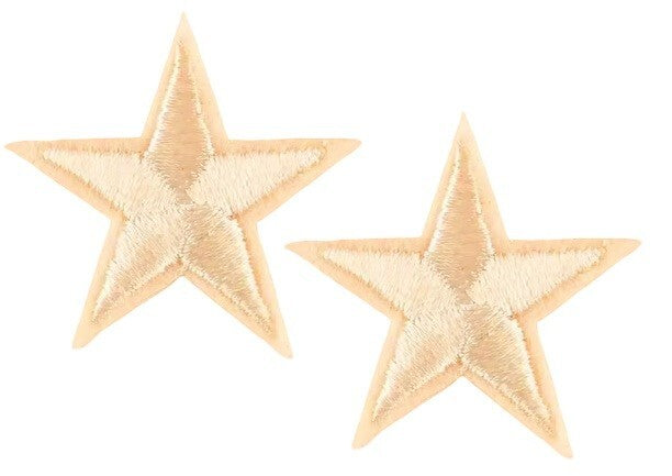 2 Cream Ivory Star Patches Iron On Sew On Stars Patch Embroidered Applique Badge