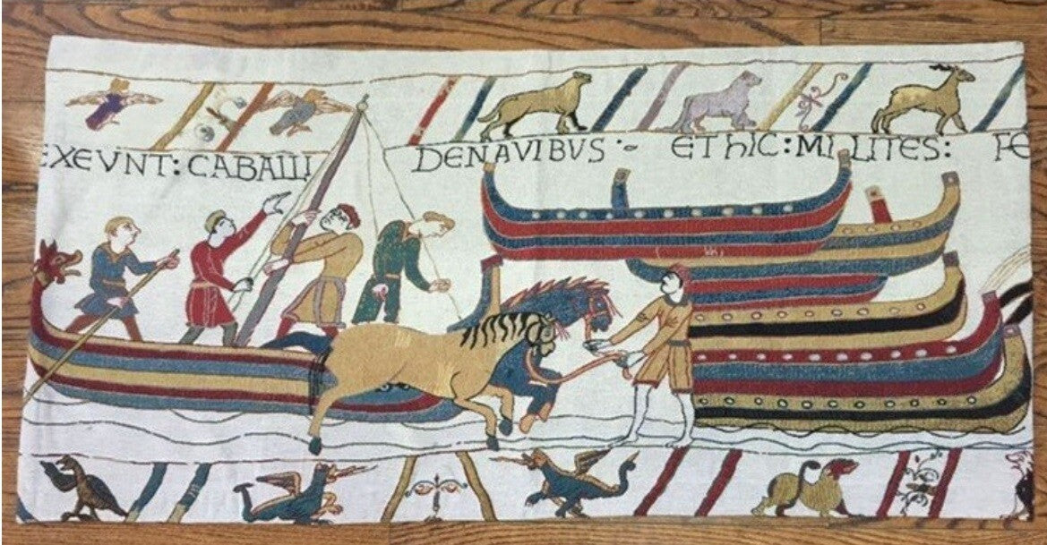 Bayeux Medieval Normandy Invasion England Loom Woven Tapestry 80x140cm #3
