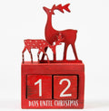 Reindeer Christmas Countdown Calendar Block Red & White Advent Sass & Belle