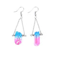 Quartz Crystal Druzy Drop Earrings Chakra Energy Spiritual Boho & Gift Bag - 1