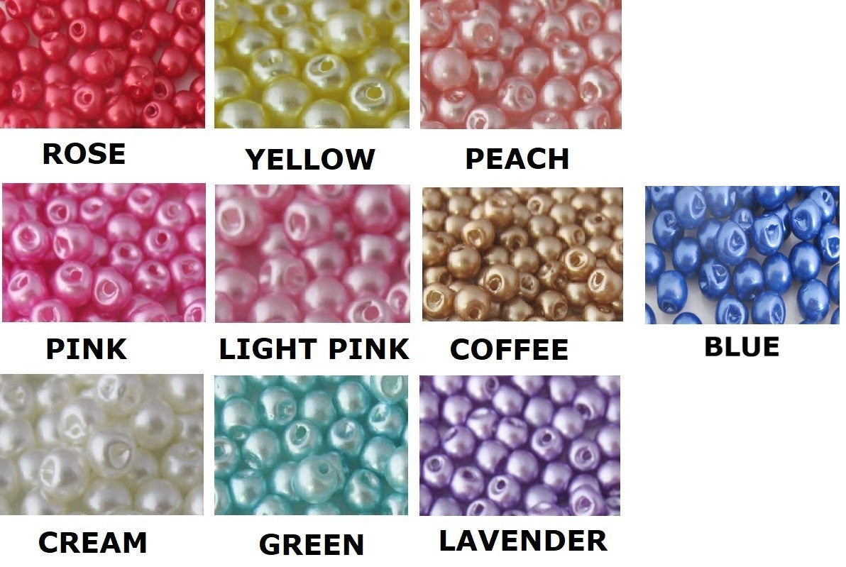 Pearl Bead Buttons Sideways Side Shank Wedding Embellishments 6mm / 8mm / 10mm - Rose