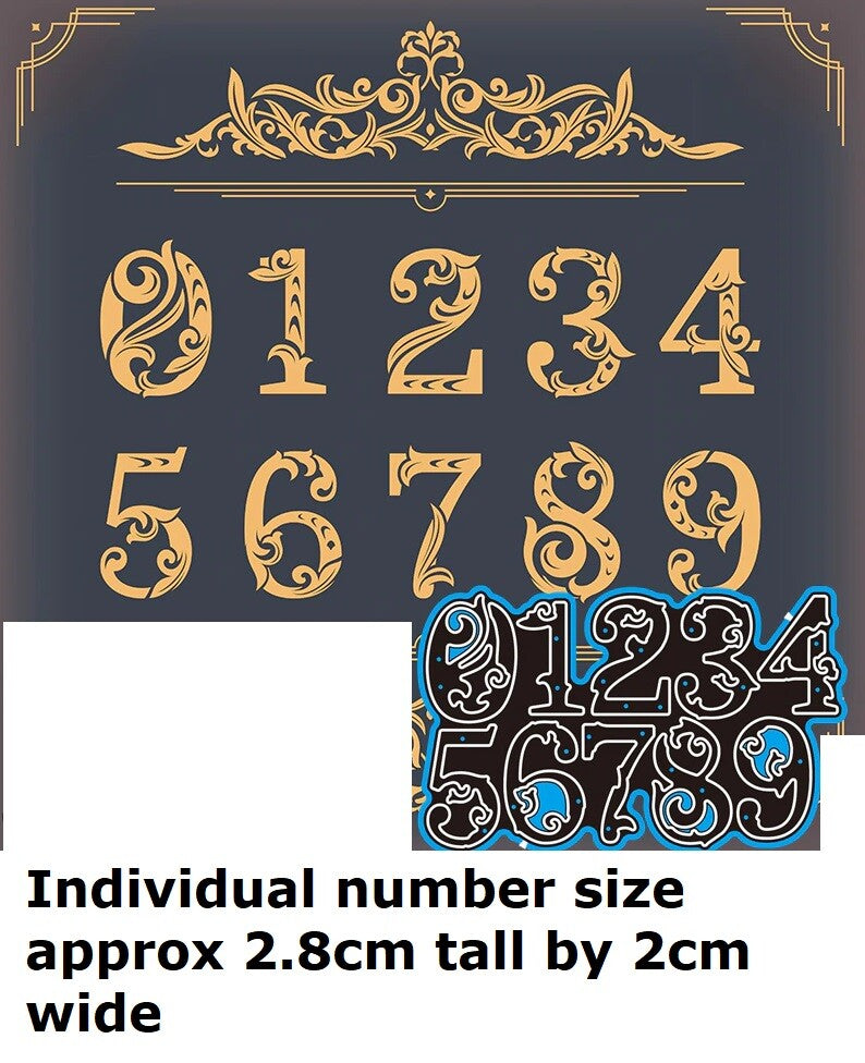 Alphabet Numbers Die Cutting Stencil Card Making Scrapbook Craft Template - Numbers 0-9 Design 4