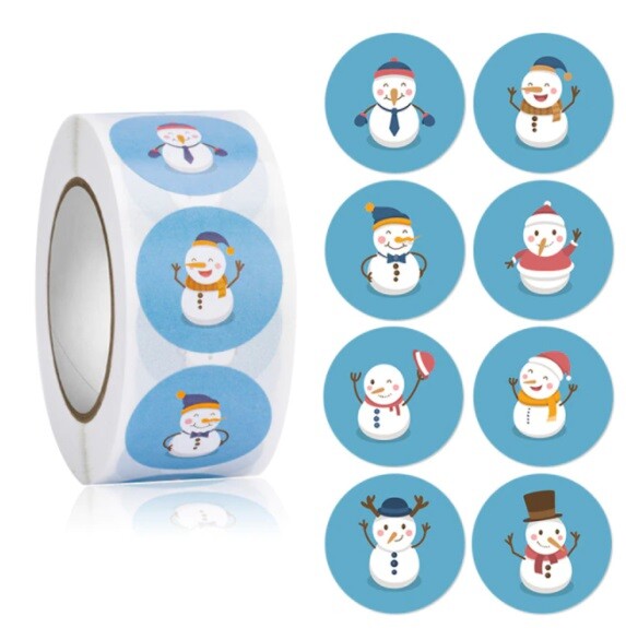 Christmas Stickers Labels Seals Gift Craft Xmas Card Making Festive Label 25mm - Design 2