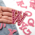 5.5cm 3D Rhinestone Pink Patches Letter Alphabet Patch Iron on Letters Words