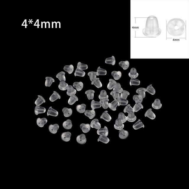Silicone Earring Backs Earrings Backs Stoppers Caps Soft Clear Rubber Jewellery - Standard
