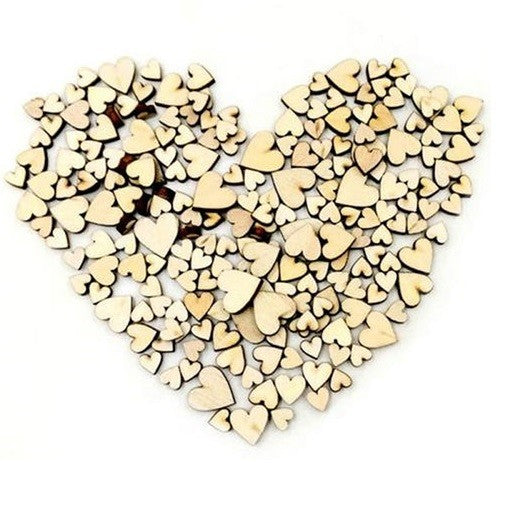 Mix Rustic Wooden Love Heart Wedding Scatter Craft Decoration 100/200/1000