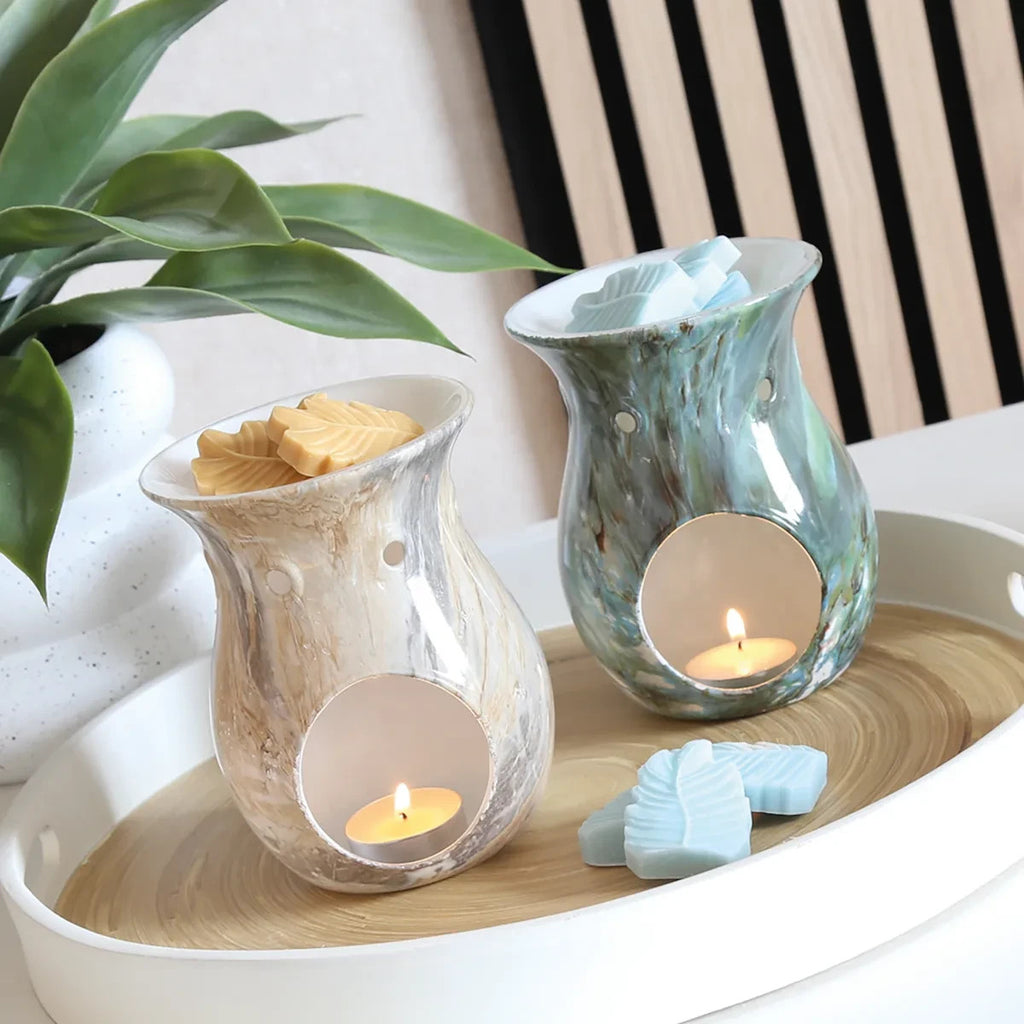 Aroma Marble Wax Melt Burner Oil Burners Marbled Free UK Delivery