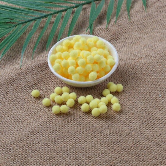 Craft Pom Poms Size 8mm Many Colour Options & Pack Sizes Pom Pom Art & Craft - Light Yellow