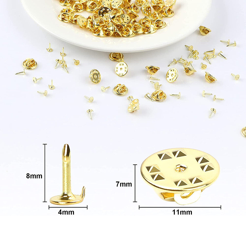Butterfly Clutch Clips with Stud Pin Badge Backs Lapel Brooch Clasp