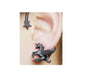 3D Flying Horse Pegasus Wing Unicorn Star Ear Cuff Stud Wrap Earring Kawaii - Black