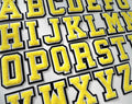 Large 3D Yellow Varsity Chenille Patch Letter Patches Iron Sew on Alphabet 7cm