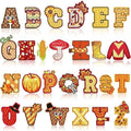 Autumn Fall Alphabet Patch Letter Patches Iron on Sew on Thanksgiving Letters