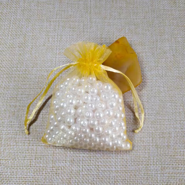 Organza Gift Bag Jewellery Wedding Favour Packing Supplies Bags 7x8.5cm - Gold