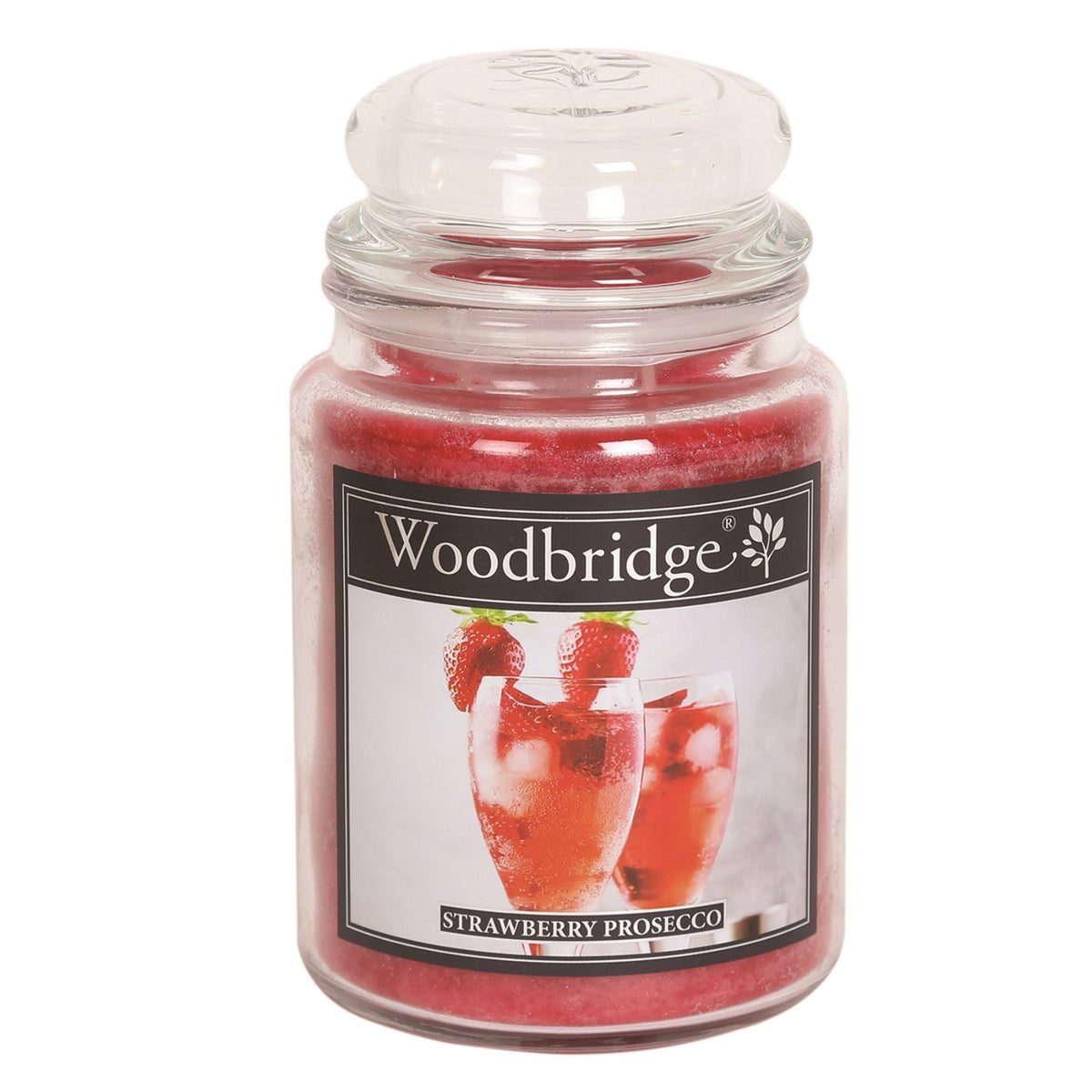 Woodbridge Candle - Double Wick Large Jar Candle 130 Hours Burn Time - Strawberry Prosecco