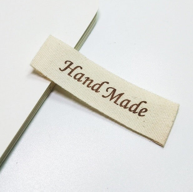 Cream Fabric Labels Hand Made Sew On Garment Clothing Craft DIY Tags 55x15mm #2 - 3