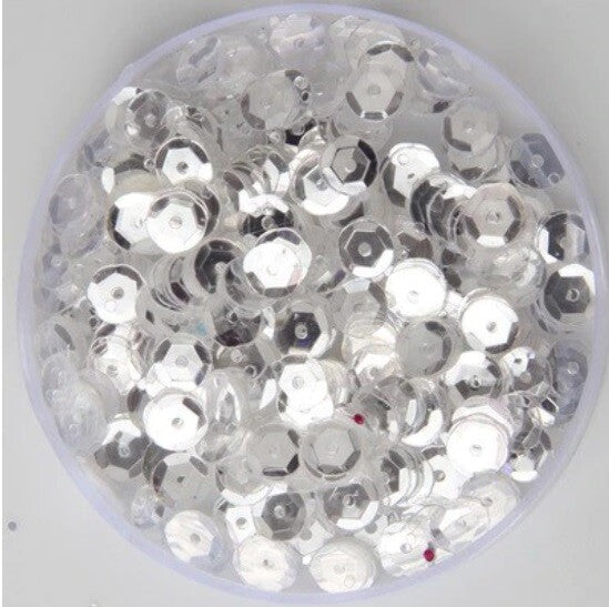 550 / 1200 Round 5mm Loose Sequin Sewing Trim Costume Sequins Craft - 36 COLOURS - Transparent