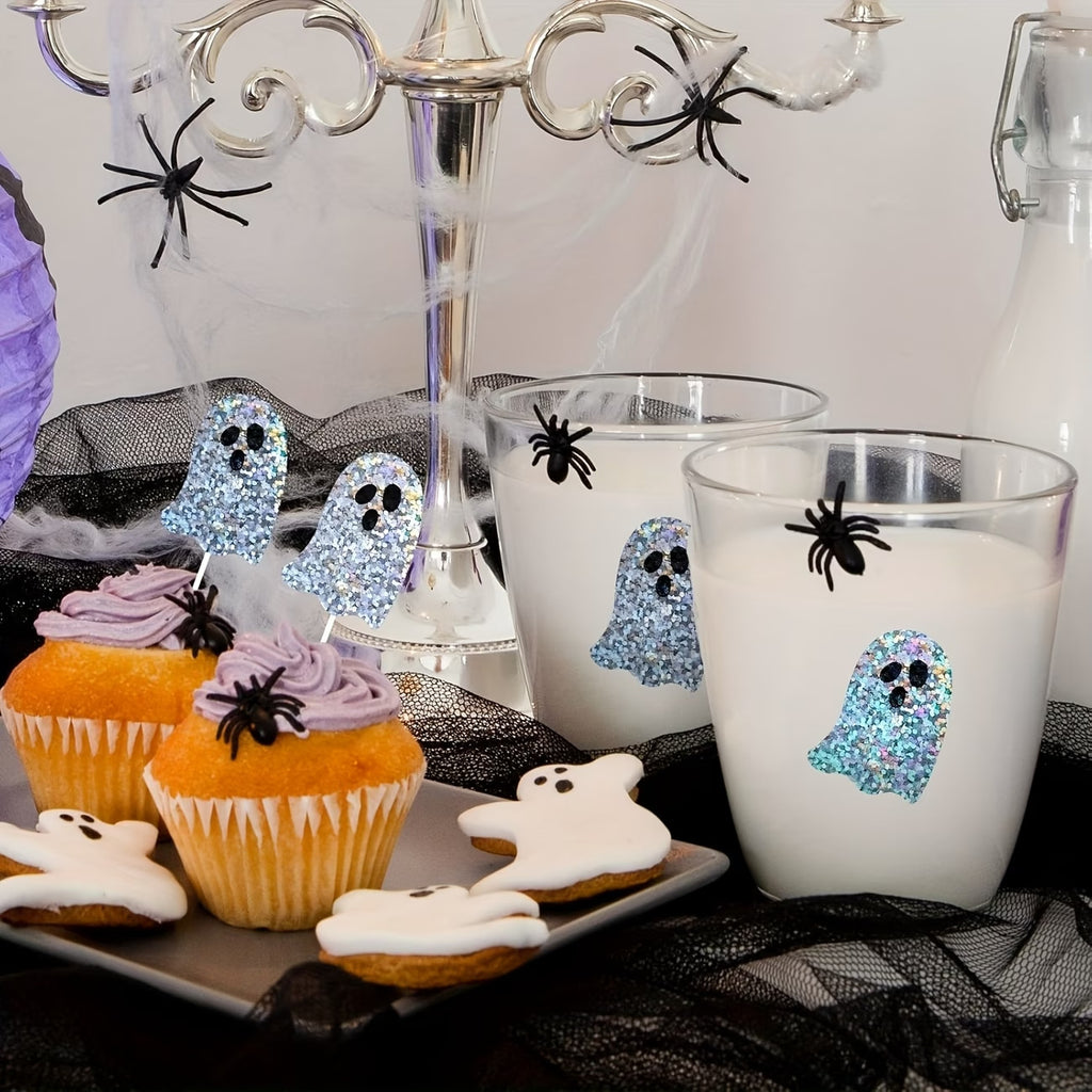 Halloween Ghost Diamond Sparkle Peel & Stick Labels Stickers Gift Sticker