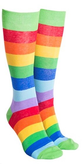 Sock Society Cotton Soft Stretchy Christmas Socks One Size Fits all (Adult 5-12) - Rainbow Green 1 Pair