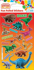 Foiled Re-usable Children's Character Stickers Party Loot Bag Fillers Craft Gift - Dinosaur Roar
