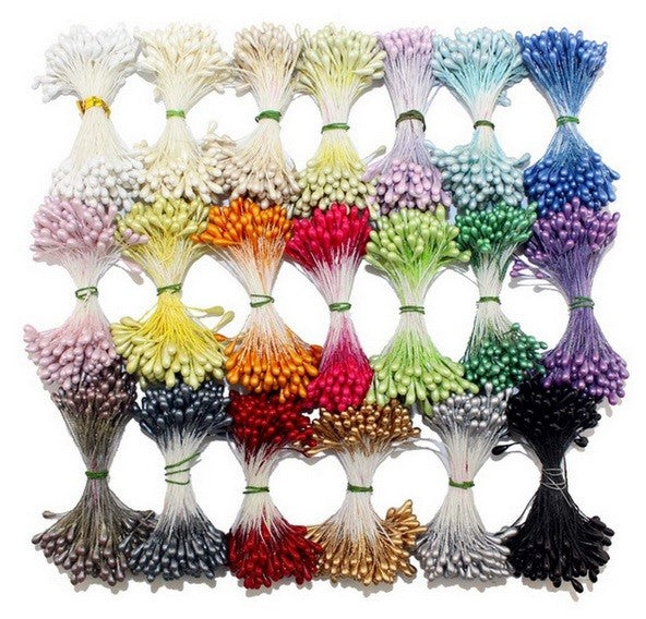 Artificial Flower Stamen Double Head Eco Friendly Wedding Floral Craft - 3mm
