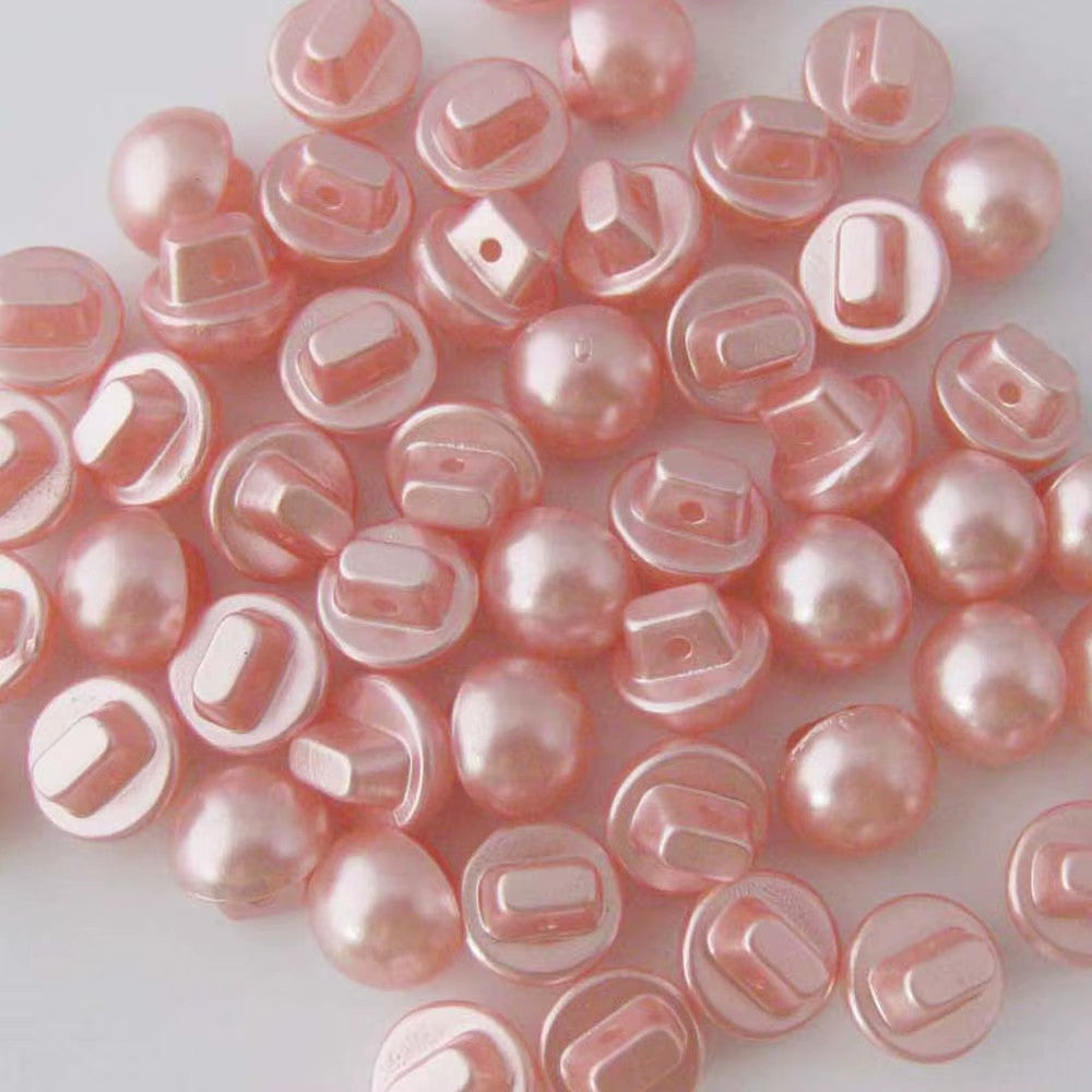 Buttons Half Pearl Shank Mushroom Button Side Shank 10mm - Coral