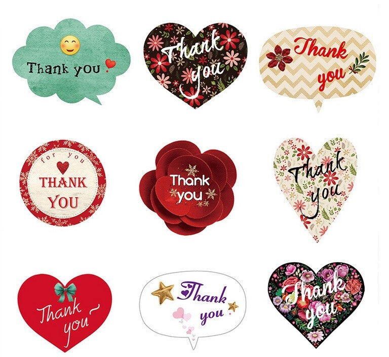 Sticker Label 'Thank You' Gift Sticky Seal Gift Craft Sealing Stickers