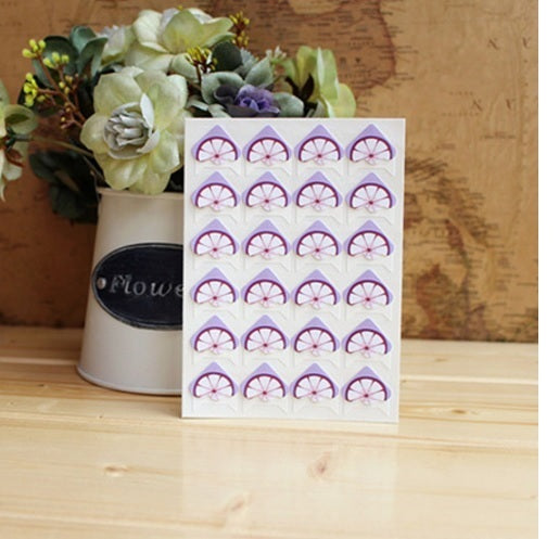 24 Fruit Self Adhesive Photo Album Frame Corner Protector Stickers Scrap Book - Lilac