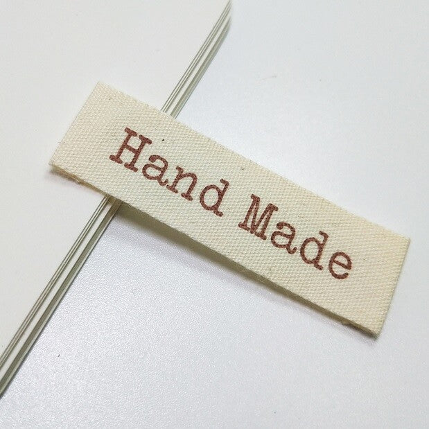 Cream Fabric Labels Hand Made Sew On Garment Clothing Craft DIY Tags 55x15mm #2 - 4