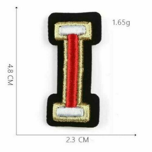 3D Varsity Letter Patch Patches Sew On Embroidered Customise Clothing Alphabet - I