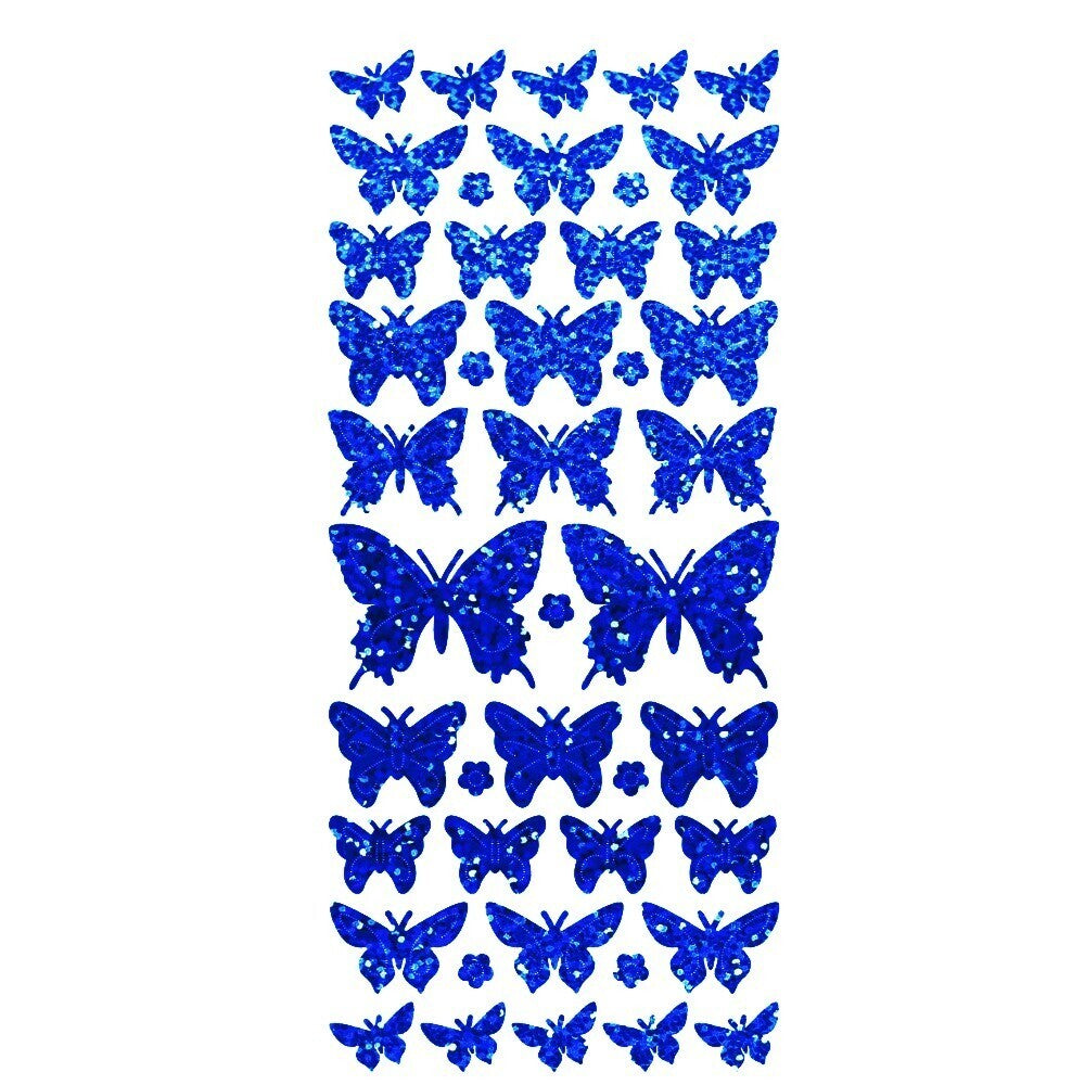 Butterfly Diamond Sparkle Peel Off Sticker Butterflies Craft Stickers - Blue