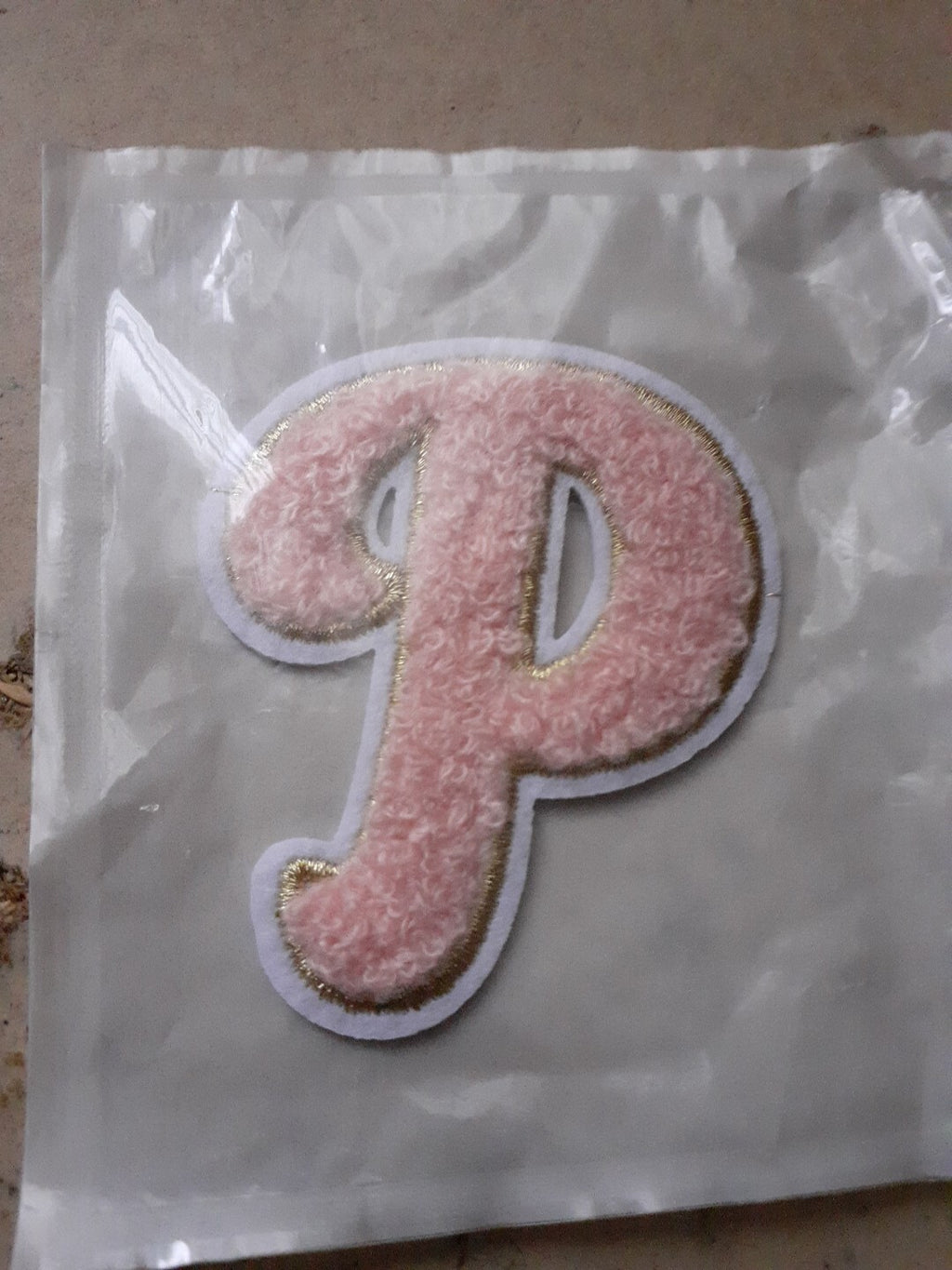 Pink Chenille Patch Letter Patches Iron on Sew on Alphabet Embroidery Customise