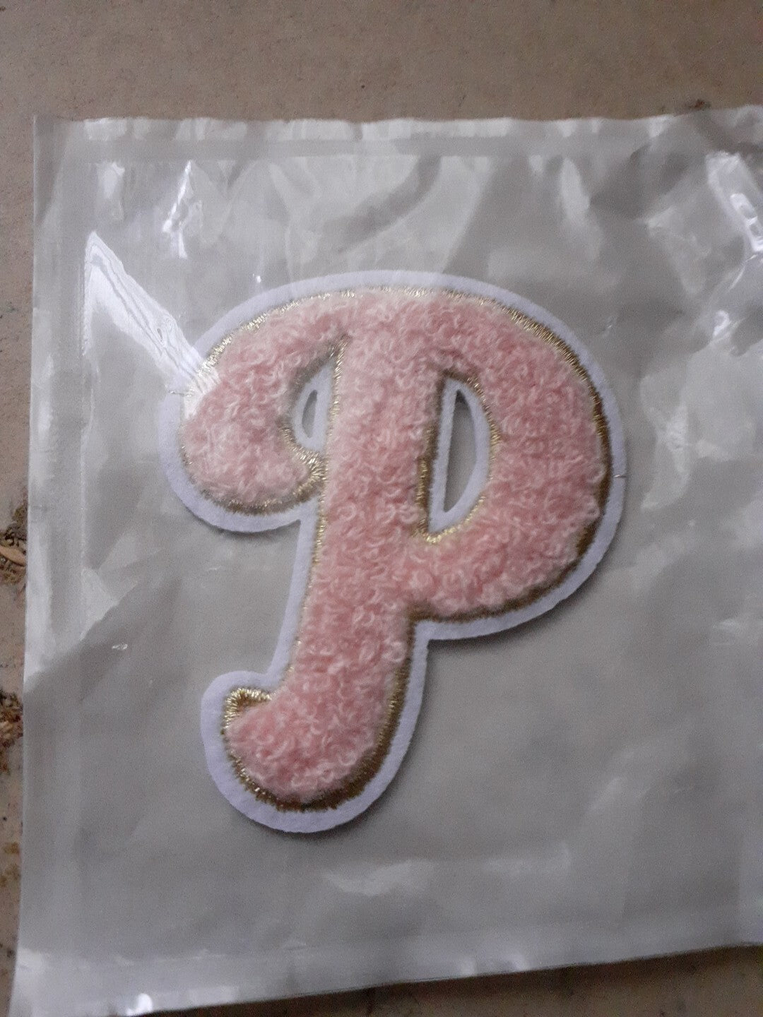 Pink Chenille Patch Letter Patches Iron on Sew on Alphabet Embroidery Customise