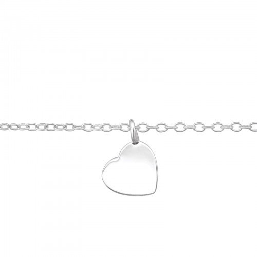 925 Sterling Silver Love Heart Tag Bracelet & Gift Bag #2