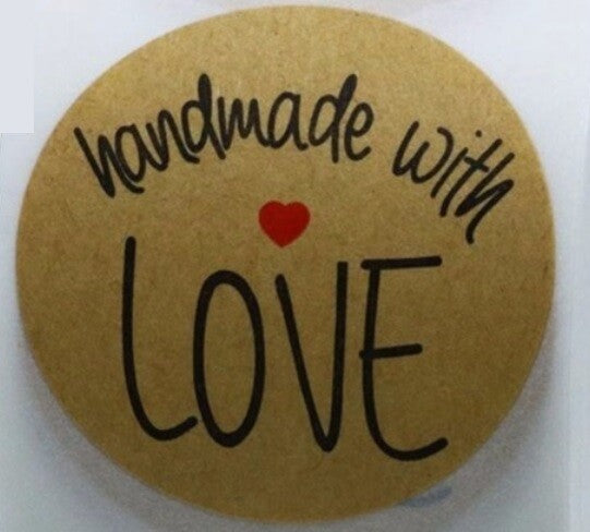 Round Sticky Labels Handmade with Love Gift Craft Stickers Label Seals 2.5cm #2