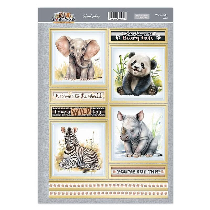 Hunkydory Greeting & Birthday Card Topper Making Kits Luxury Toppers for Cards - Wonderfully Wild