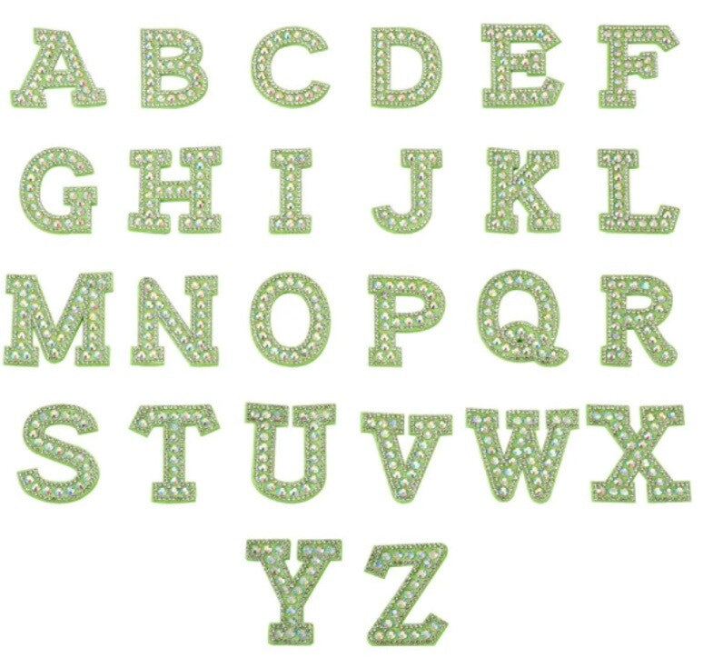 Rhinestone Letter Patch Patches Glue Sew Alphabet Embroidery Letters