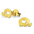 925 Sterling Silver & Gold Elephant Animal Stud Earrings & Gift Box #14