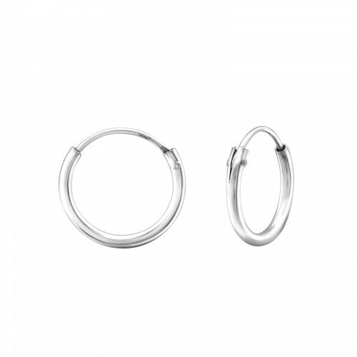 925 Sterling Silver & Gold Hoop Earrings Bali Hoops Earrings & Gift Box - Hoops #2 - 12mm