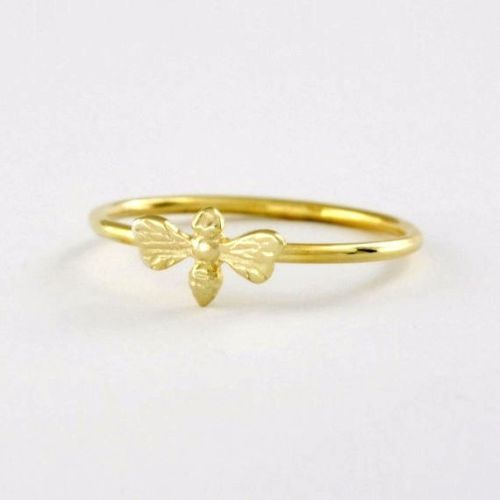 Gold Silver Rose Honey Bee Bumblebee Insect Ring & Free Gift Bag