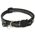 Reflective Safety Cat Collar Quick Release Breakaway Kitten Pet Adjustable Bell - Black