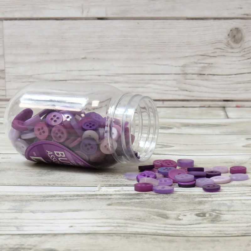 Jar of Buttons Assortment Button Button It! Craft Scrapbook Cardmaking Hunkydory