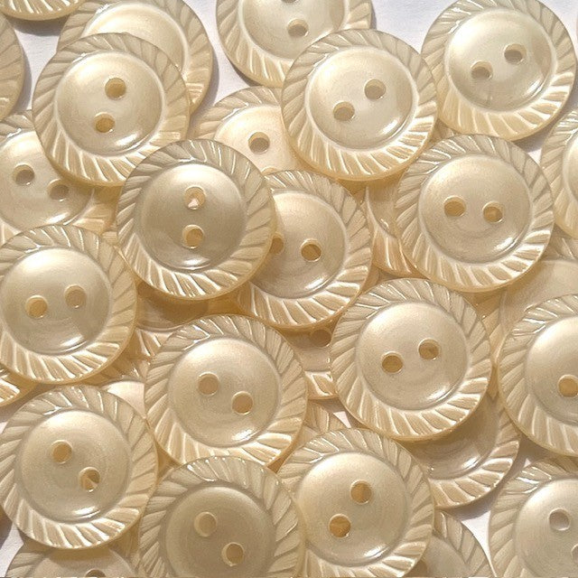 Mill Edge Buttons Milled Edge Baby Button - 8 Colours - 11.5mm, 14mm, 16mm - Cream
