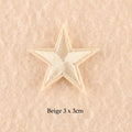 10 x Star Iron On Patch Sew On Star 3cmx3cm Applique Patches - 33 Colours - Beige