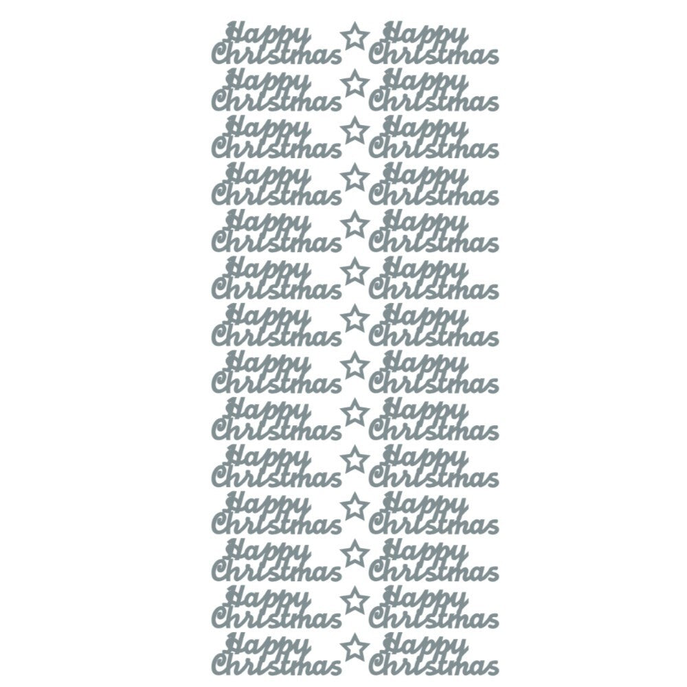 Merry Christmas Happy Christmas Peel Off Sticker Card Making Craft Stickers - Happy Christmas Silver